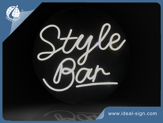 Wall Mounted Bar Flex Neon Signs With Transparent Acrylic Panel As Background