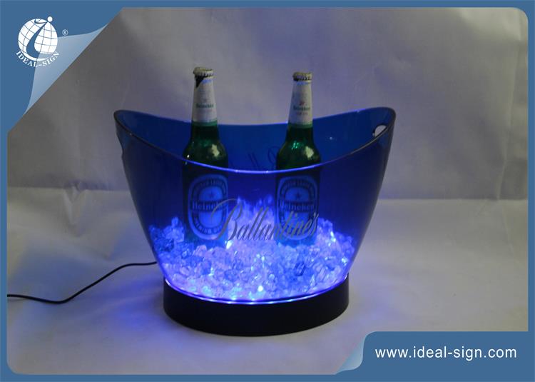 China supplier of illuminated plastic beer ice buckets champagne cooler