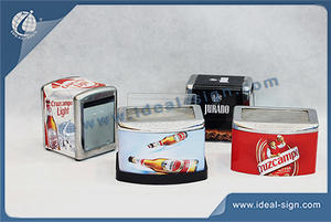 OEM / ODM Weißblech Custom Serviettenhalter für verschiedene Marken Werbung