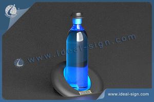 Broker's Acrylic LED Lighted Liquor Bottle Display With Inclined Hat Shape