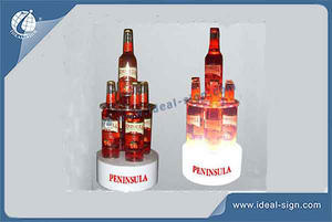 Bar Shelves Lighted Liquor Bottle Display Stands / Acrylic Bottle Holder