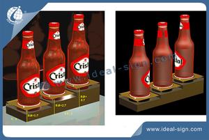 Custom made 3- bottle acrylic liquor bottle display wine bottle stand for wholesale