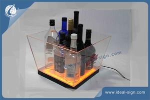 Personalized acrylic led beer ice bucket plastic party beverage tubs for bars and night clubs/
