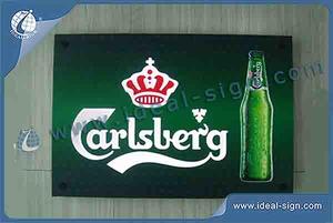 Kundenspezifische Carsberg Slim LED-Schild 18 '' * 12 '' Beleuchtete Außenschilder