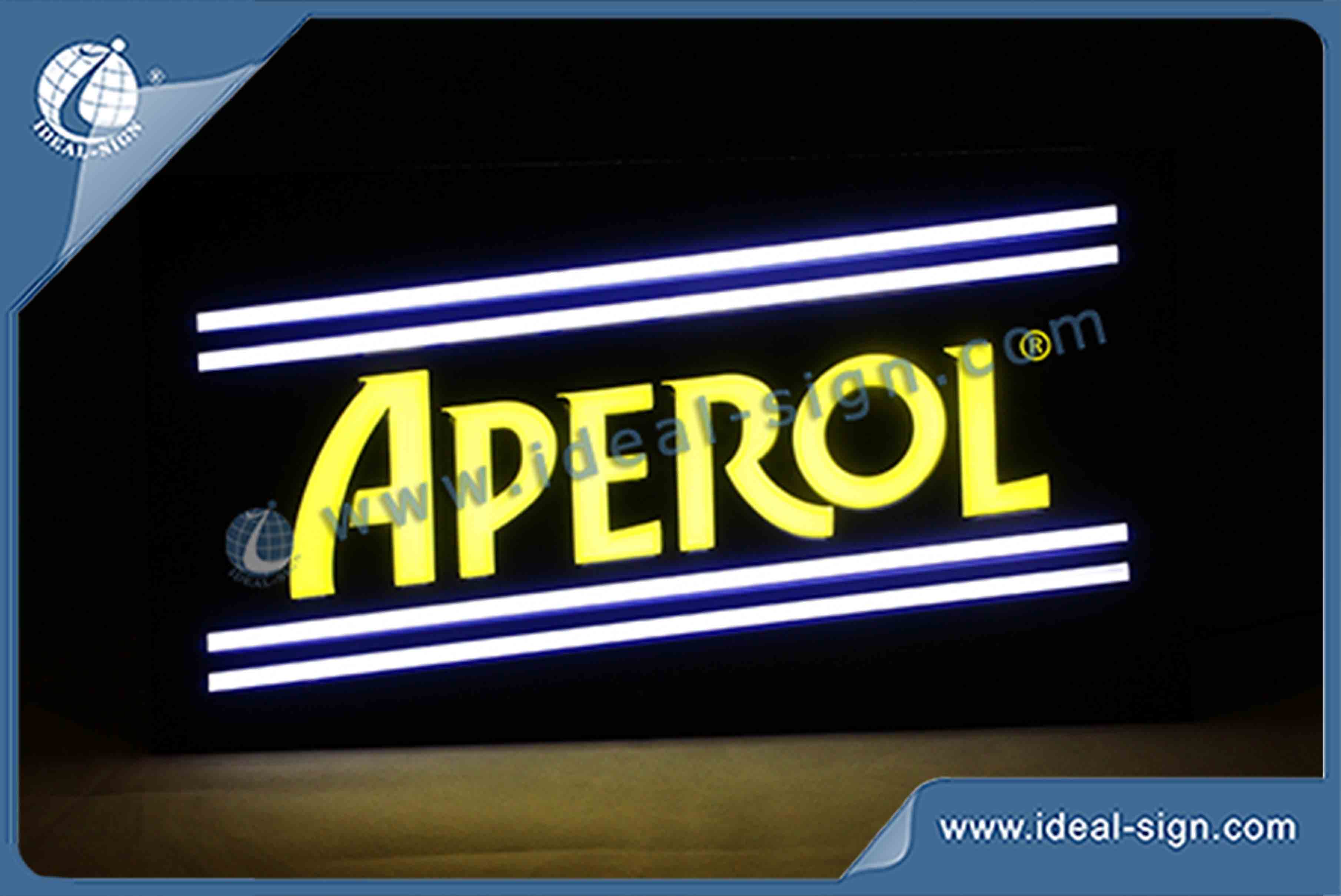 Aperol Neon Effect Indoor LED Sign With Vacuum Forming Tech For Brand Promotion