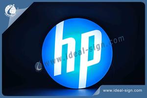 HP Round Shape Acrylic Light Box Display Indoor Wall Mounted Sign