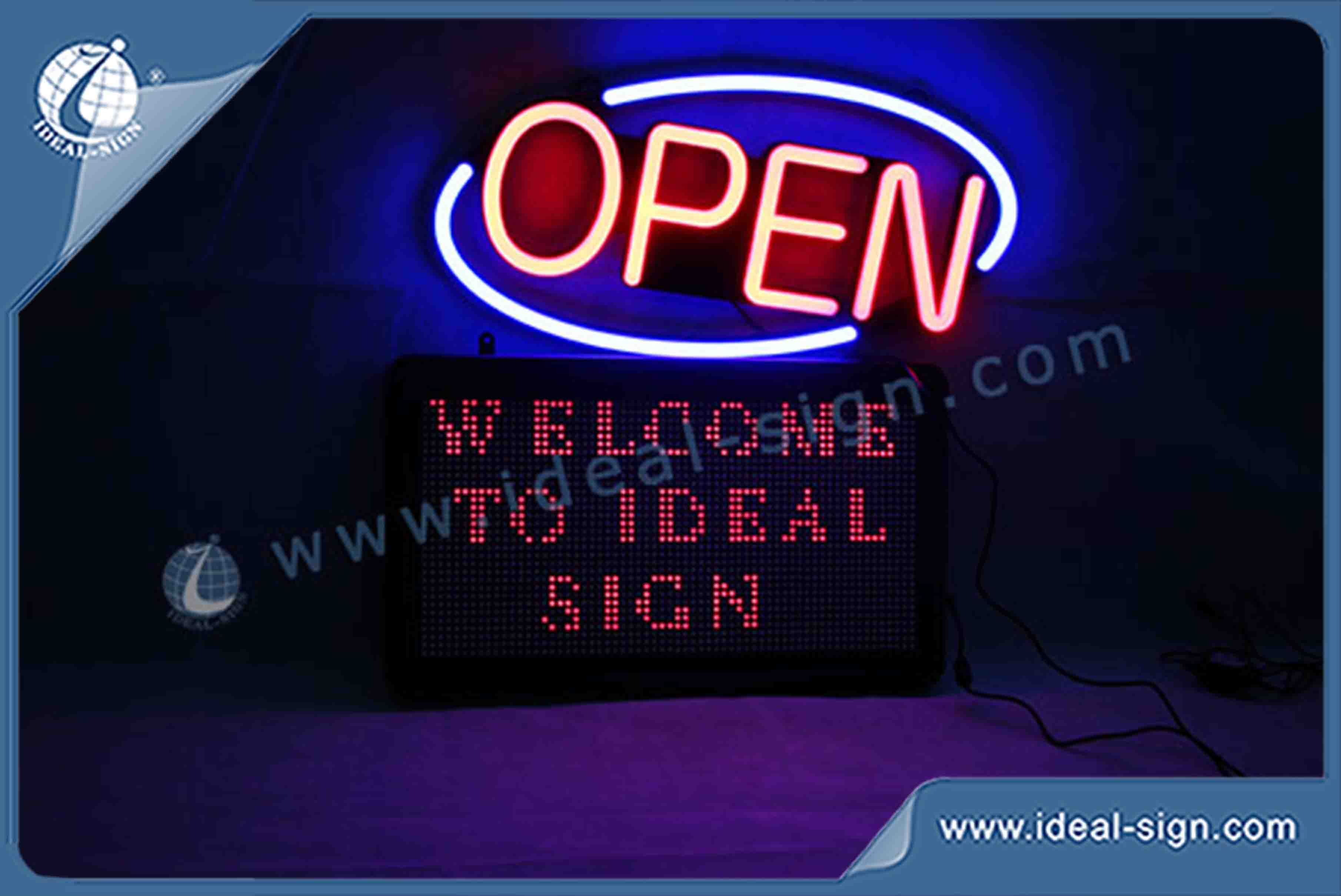 Custom LED open neon signs digital display signs shop signs