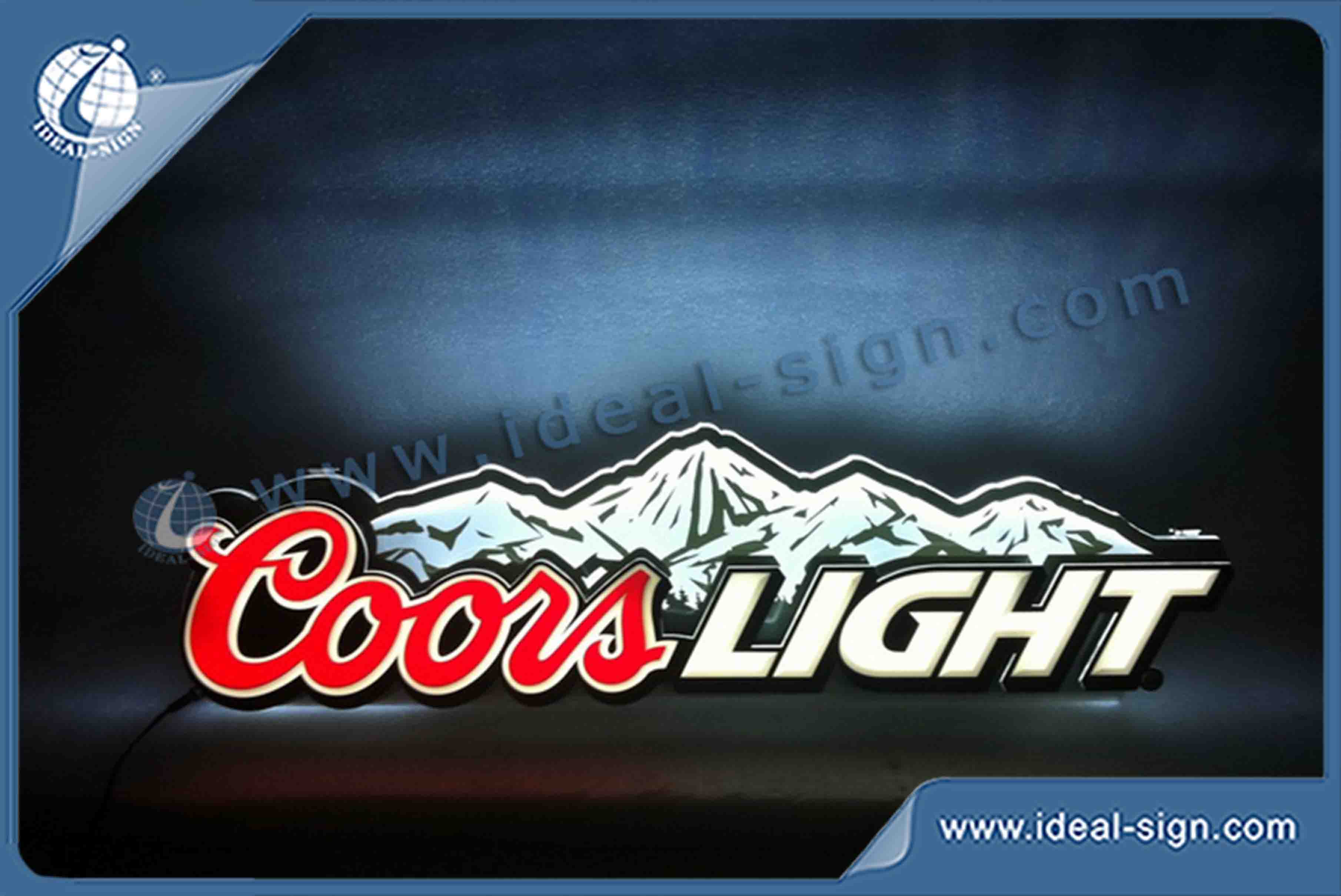 Coors Light Light Up Wall Signs Made Of Acrylic LED For Beer Promotion And Brand Advertising