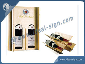 China supplier for custom dual pine poly wooden wine gift box convertible to wine racks