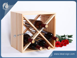Square Shape Wooden Wine Rack Carton Designed For Displaying Or Storing 30 * 30 * 24CM