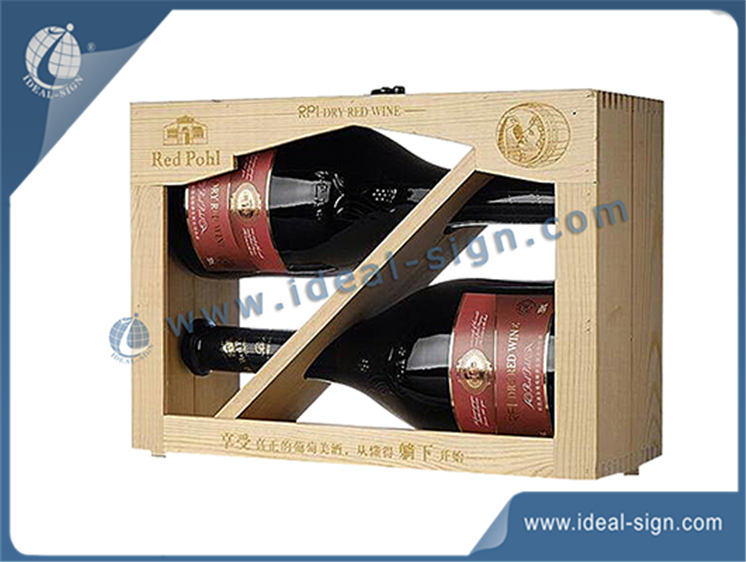 Special Design Bottle Natural Wooden Wine Box