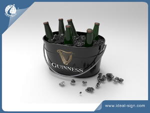 Customized Guinness Tinplate Party Tube Metal Material Bottle Ice Buckets