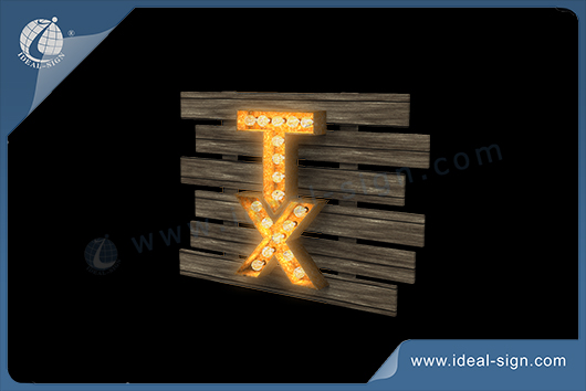 TX Indoor LED Light Box Letter Wall Sign Light Bulb Panel