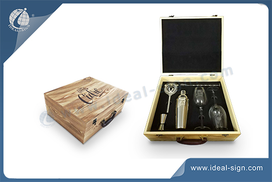 Wooden Box With Cocktail Kit