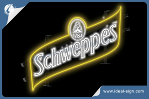 Schweppes LED Neon Sign With Metal Rack
