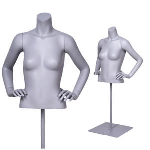 Torso bust female mannequin black female half man headless mannequin torso with arms for sale