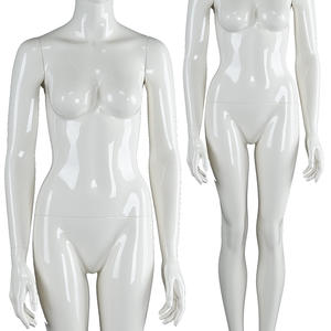 Glossy white fashion fiberglass mannequins movable full body female showcase mannequin with head