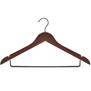 Customized Adult Clothes Hangers Velvet Wood Hanger For Trousers And Skirts