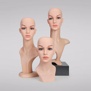 Fashion mannequin head with shoulders for wigs display