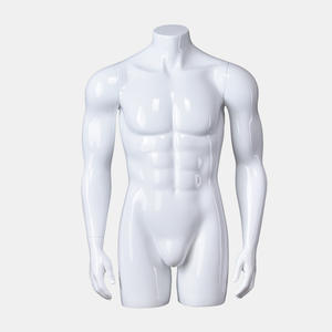 Glossy white half scale mannequins half body male cheap mannequin with stand (EBH)