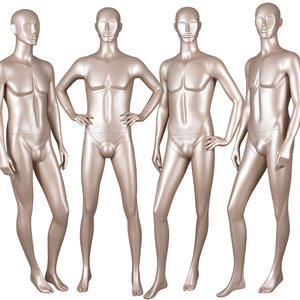Full body gold male abstract mannequin for window display