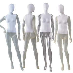 Wholesale Female Mannequin Fabric Cover Fiberglass Mannequin Transparent Resin Color Female Mannequin （KWM)
