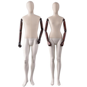 Customized mannequin fiberglass female male dummy with flexible wooden arms（NWM)