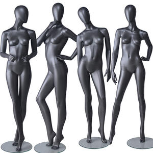 Full body fashion fiberglass female black mannequin for garment display