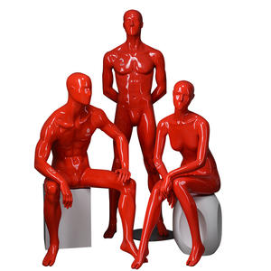 Fashion store male mannequins for sale glossy pink male and female mannequin for showcase display(KTM)