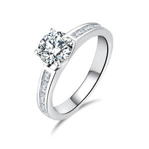 bezel set wedding ring simulated diamond cubic zirconia rhodium plated 925 silver