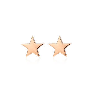 Star Rose Gold Plated Sterling Silver Celestial Lightning Bolt stud Earrings Dainty 