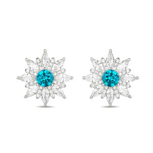 Eternal Daisy Flower Stud SWAROVSKI Cubic Zirconia Earrings Jewelry Collection 