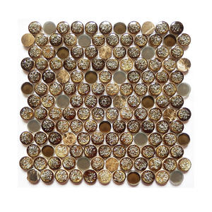  Round Penny Mosaic Tiles Enterprise Specialize In Brown Ceramic Mosaic Tile