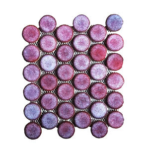 RD4805 Penny Round Customized Glazed Ceramic Mosaic Tile For GOLD E