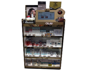 Olay-Display Shelf With Digital Signage