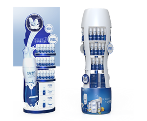 Mengniu-Milk Bottle Shape Point Of Sale Display Stands