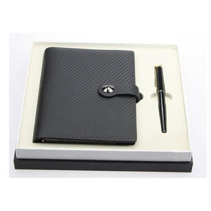 Cowhide Leather Loose Leaf Stone Notebook With Signed Pen Set TZ-010