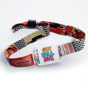 Disposable Wristband Printed Fabric Woven Waterproof RFID Wristband Supplier  