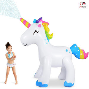 Unicorn Shape Sprinkler Splash Pad For  Outdoor Play Family Water Play Kids Inflatable Toy