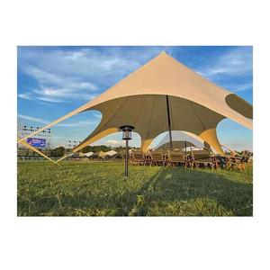 HT41R Hexagonal Canopy Picnic Tent With High Quality Sun Shelter Cotton Canopy For More Than 10 PersonTent Automatic