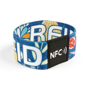 Custom NFC Event Wristband heattransfer print fabric material 