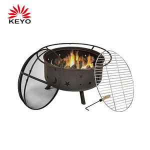 KY182 Portable Fire Pit Combo Barbecue Grill