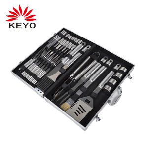 KY1042  24PCS Barbecue Tool Set Outdoor Portable Charcoal Bbq Tool