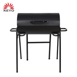 F19 New Model 26 Inch Outdoor Garden Double Barbecue Area Offset Smoker Large Charcoal BBQ Barrel Grills