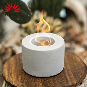 ZM-SN001 Indoor Round Portable Bio Ethanol Concrete Cement Fireplace Tabletop Fire Pit  factory