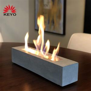 YH0011 MINI Rectangle Tabletop Smokeless odorless Ethanol Fireplace Indoor Outdoor Fire Pit Portable Fire Concrete Bowl Pot