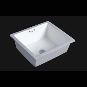 Vitreous china rectangular under-mount bathroom sink