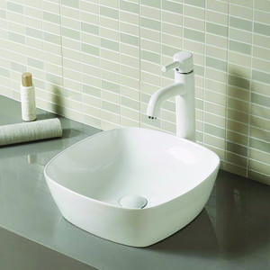 Square Ceramic Bathroom Sink On Worktop