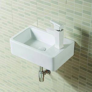 Wall Hung Rectangular Small Bathroom Vessel Sink