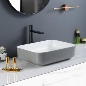 Grey Ceramic Vessel Bathroom Sink